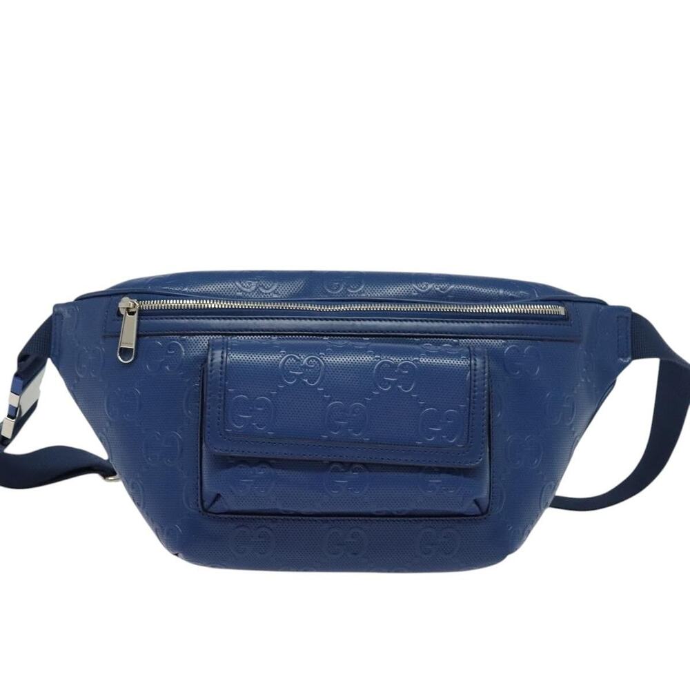 Gucci GG Emboss Crossbody Bag Silver